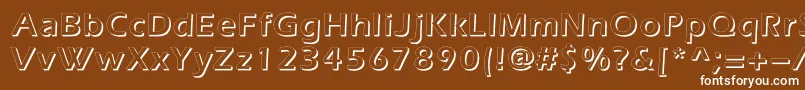 フォントEverestshadowc – 茶色の背景に白い文字