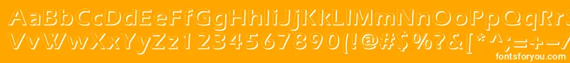 Everestshadowc-Schriftart – Weiße Schriften auf orangefarbenem Hintergrund