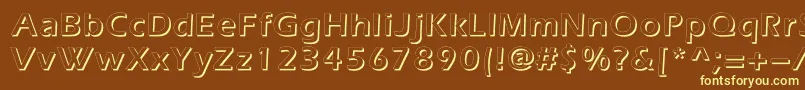 Everestshadowc Font – Yellow Fonts on Brown Background