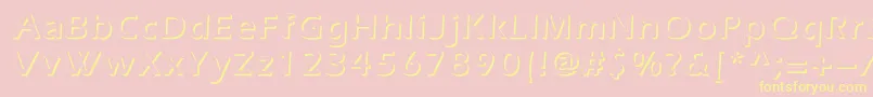 Everestshadowc-Schriftart – Gelbe Schriften auf rosa Hintergrund