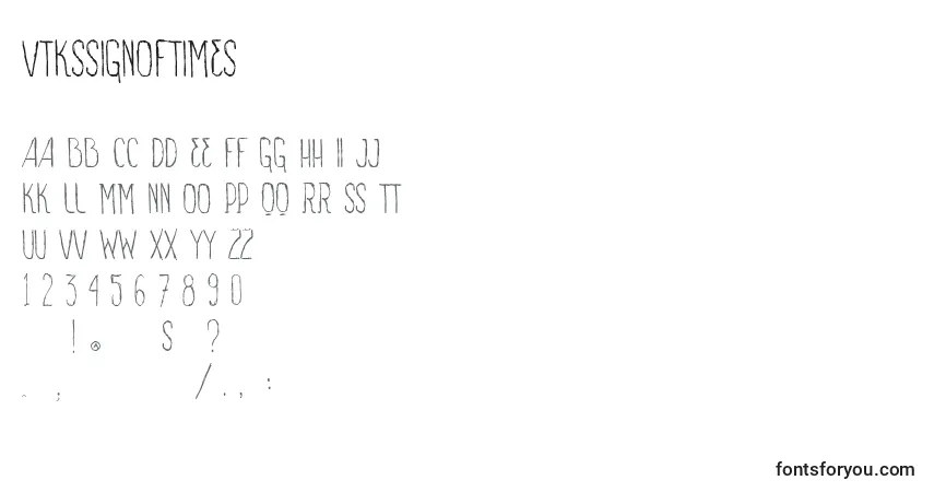 Шрифт VtksSignOfTimes – алфавит, цифры, специальные символы