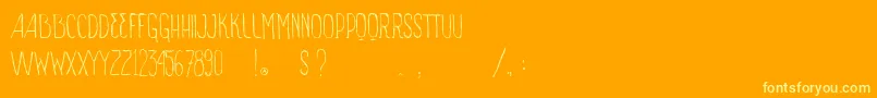 VtksSignOfTimes-Schriftart – Gelbe Schriften auf orangefarbenem Hintergrund