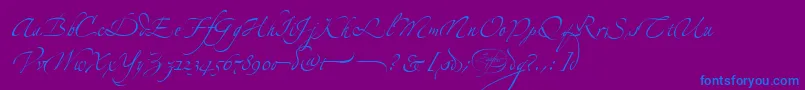 LinotypezapfinoFour Font – Blue Fonts on Purple Background