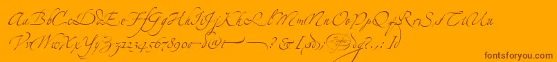 Fonte LinotypezapfinoFour – fontes marrons em um fundo laranja