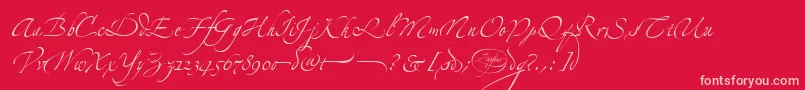 LinotypezapfinoFour Font – Pink Fonts on Red Background