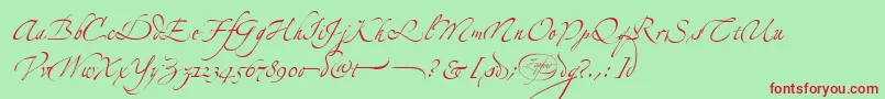 LinotypezapfinoFour Font – Red Fonts on Green Background