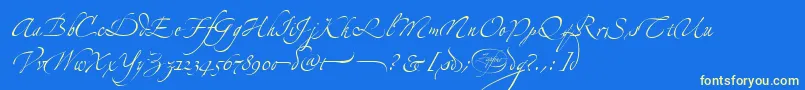 LinotypezapfinoFour-Schriftart – Gelbe Schriften auf blauem Hintergrund