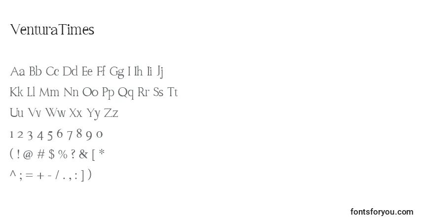 VenturaTimes-fontti – aakkoset, numerot, erikoismerkit