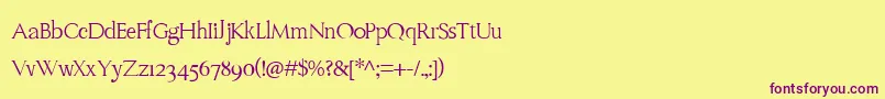 Шрифт VenturaTimes – фиолетовые шрифты на жёлтом фоне