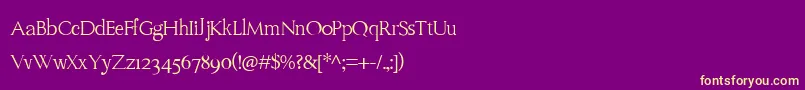 フォントVenturaTimes – 紫の背景に黄色のフォント