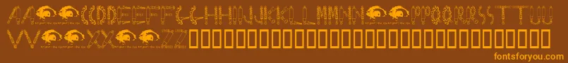 RustedMachinesw Font – Orange Fonts on Brown Background