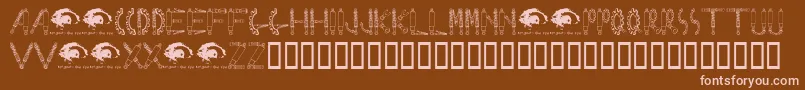 RustedMachinesw Font – Pink Fonts on Brown Background