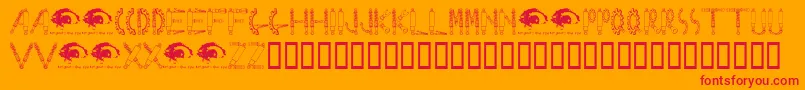 RustedMachinesw Font – Red Fonts on Orange Background