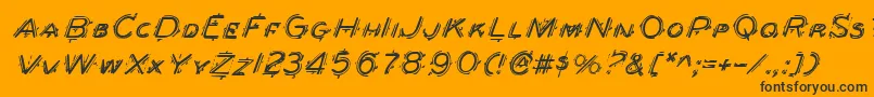 BerserkerItalic-Schriftart – Schwarze Schriften auf orangefarbenem Hintergrund