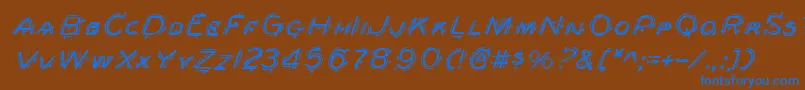 BerserkerItalic Font – Blue Fonts on Brown Background