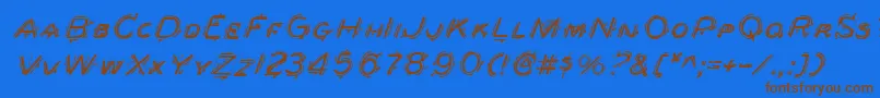 BerserkerItalic-Schriftart – Braune Schriften auf blauem Hintergrund