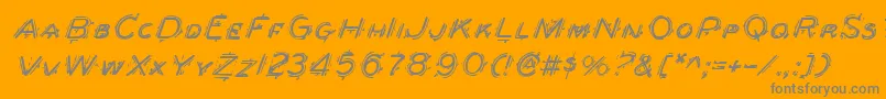 BerserkerItalic-Schriftart – Graue Schriften auf orangefarbenem Hintergrund