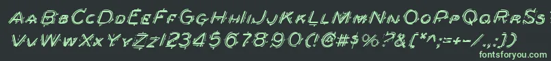 フォントBerserkerItalic – 黒い背景に緑の文字