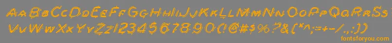 BerserkerItalic-Schriftart – Orangefarbene Schriften auf grauem Hintergrund