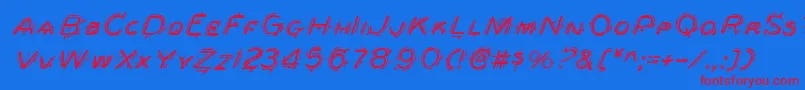 BerserkerItalic Font – Red Fonts on Blue Background