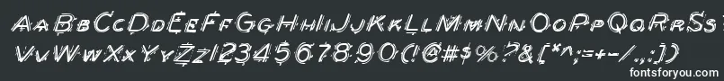 フォントBerserkerItalic – 黒い背景に白い文字