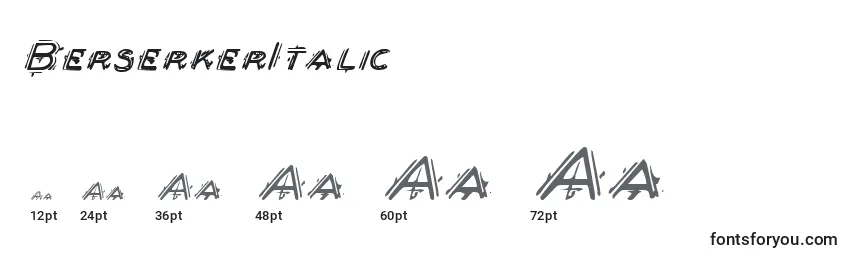 BerserkerItalic Font Sizes