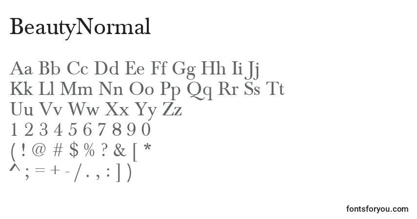 Fuente BeautyNormal - alfabeto, números, caracteres especiales