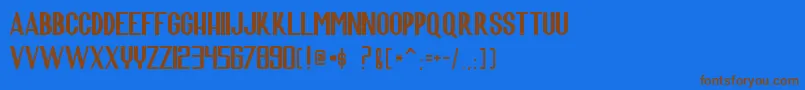 Manofsteel Font – Brown Fonts on Blue Background