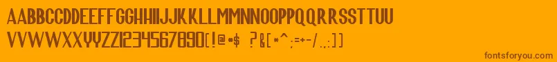 Manofsteel Font – Brown Fonts on Orange Background