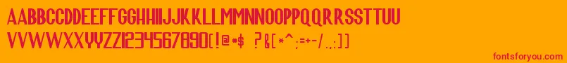 Manofsteel Font – Red Fonts on Orange Background