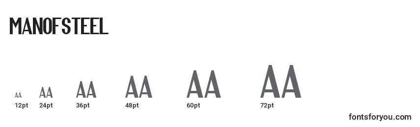 Manofsteel Font Sizes