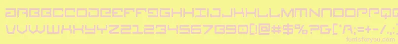 Legioncond-fontti – vaaleanpunaiset fontit keltaisella taustalla