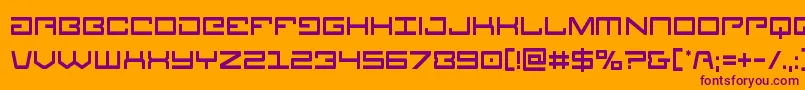Legioncond-Schriftart – Violette Schriften auf orangefarbenem Hintergrund