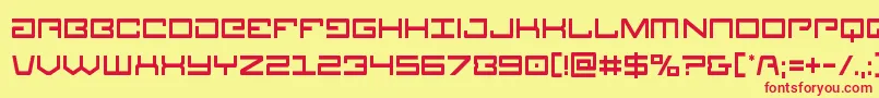 フォントLegioncond – 赤い文字の黄色い背景