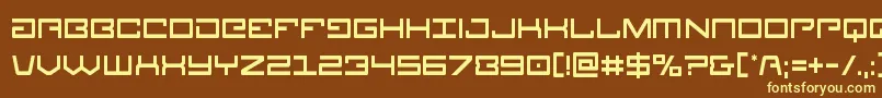 Legioncond-fontti – keltaiset fontit ruskealla taustalla