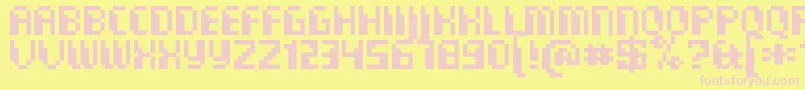 Czcionka CommoRegular – różowe czcionki na żółtym tle
