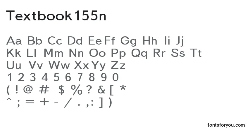 Czcionka Textbook155n – alfabet, cyfry, specjalne znaki