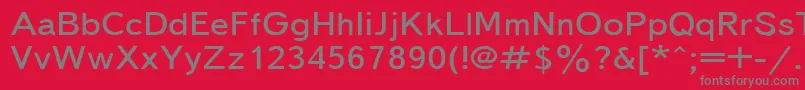 Fonte Textbook155n – fontes cinzas em um fundo vermelho