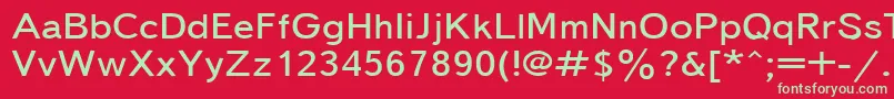フォントTextbook155n – 赤い背景に緑の文字