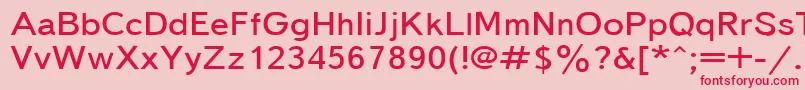 Czcionka Textbook155n – czerwone czcionki na różowym tle