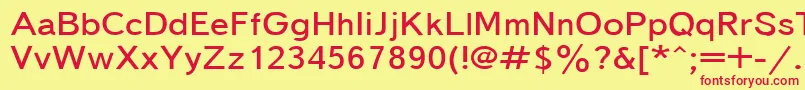 Textbook155n Font – Red Fonts on Yellow Background