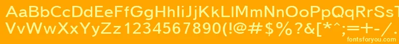 Textbook155n Font – Yellow Fonts on Orange Background