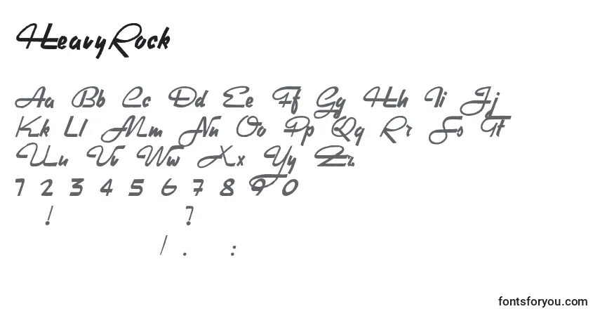 Schriftart HeavyRock (56221) – Alphabet, Zahlen, spezielle Symbole