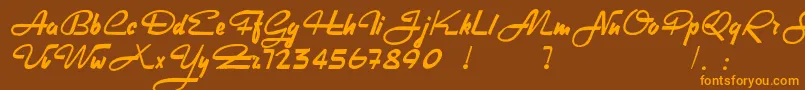 HeavyRock Font – Orange Fonts on Brown Background