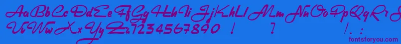 HeavyRock Font – Purple Fonts on Blue Background