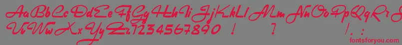 HeavyRock Font – Red Fonts on Gray Background