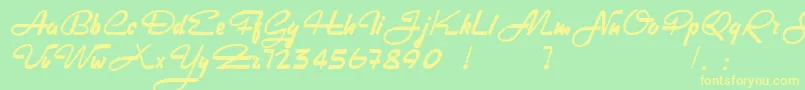 HeavyRock Font – Yellow Fonts on Green Background