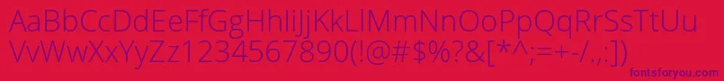 OpenSansLight Font – Purple Fonts on Red Background