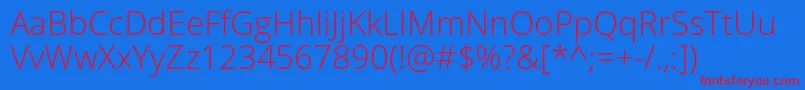 OpenSansLight Font – Red Fonts on Blue Background