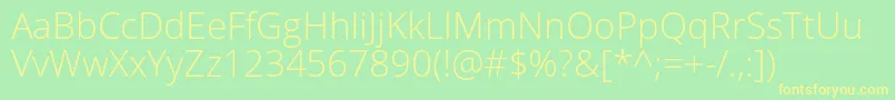 OpenSansLight Font – Yellow Fonts on Green Background